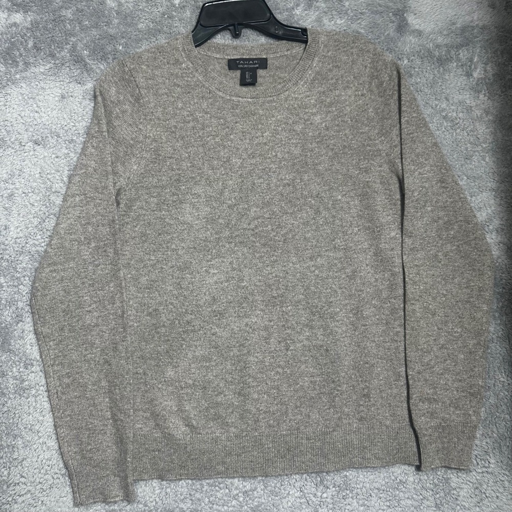 Tahari Tan Crewneck Sweater Classic Knit‎